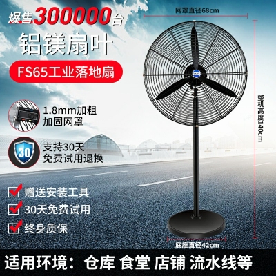 fs65-工業(yè)電風扇強力落地扇大風量牛角扇商用機械大功率車間工廠壁掛扇
